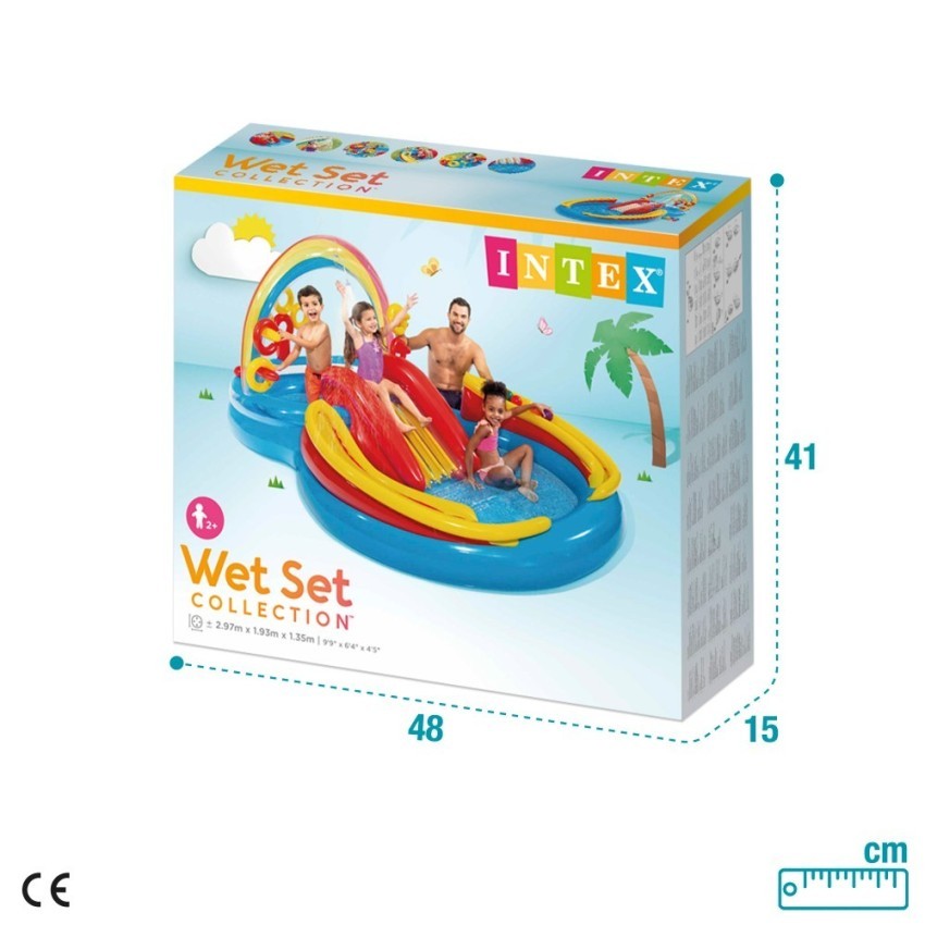 INTEX Rainbow Ring Inflatable Play Center with Water Slide