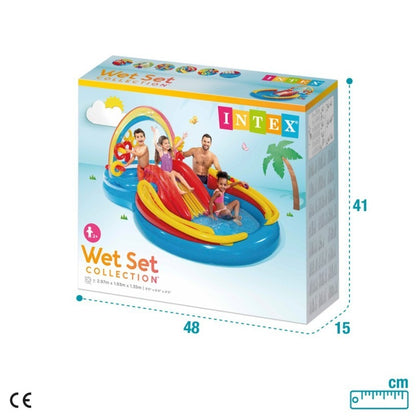 INTEX Rainbow Ring Inflatable Play Center with Water Slide
