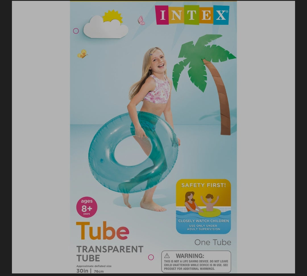 Intex Transparent Inflatable Pool Swim Tube  – Assorted Neon Colors