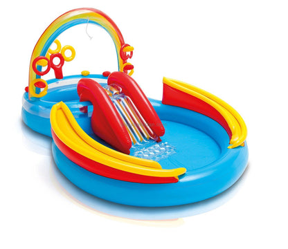 INTEX Rainbow Ring Inflatable Play Center with Water Slide