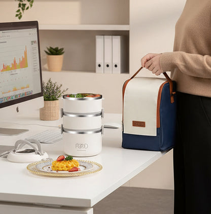 Heavy-Duty Stainless Steel Stackable Lunch Box with Thermal bag
