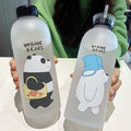 Water Bottles Cute Panda Bear Cup 1000ml With Straw - My Store
