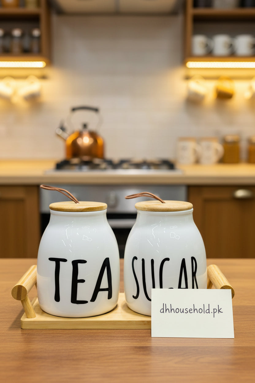 Modern Ceramic Tea & Sugar Canister Set - My Store