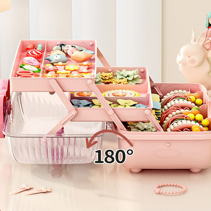 Multi-Tier Clear Top Makeup & Skincare Storage Organizer with Bow Latch