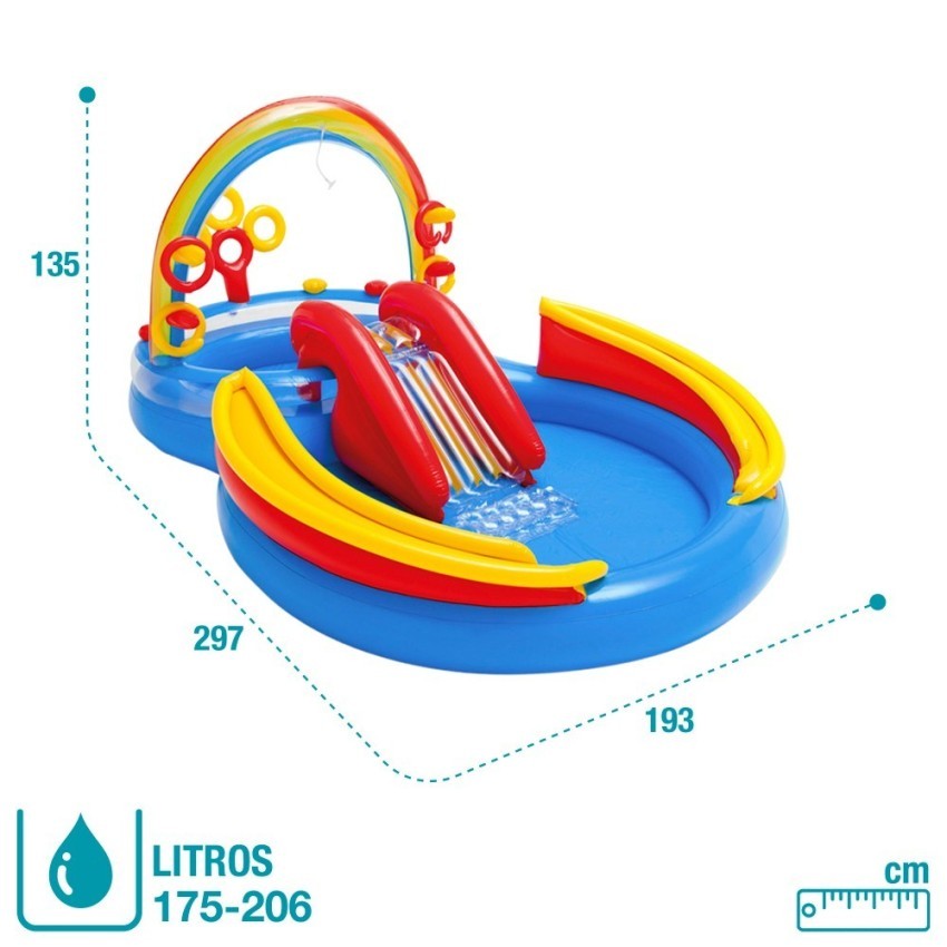 INTEX Rainbow Ring Inflatable Play Center with Water Slide