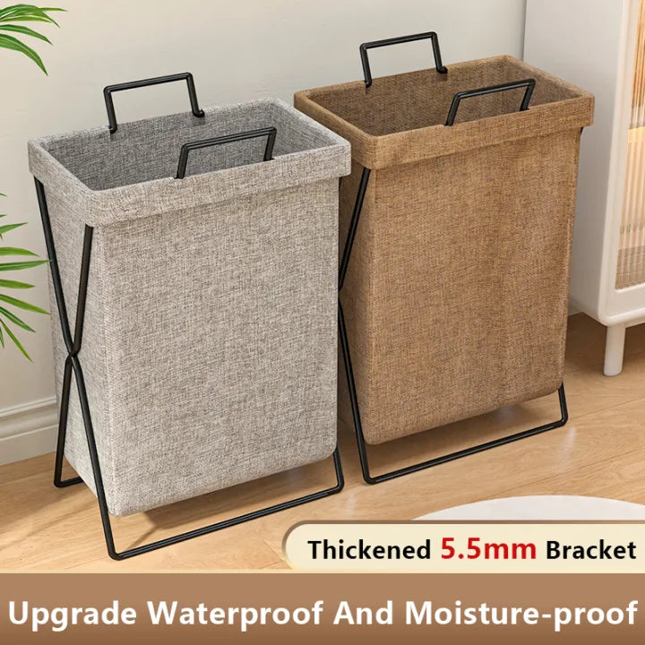 Minimalist X-Frame Folding Laundry Basket & Organizer