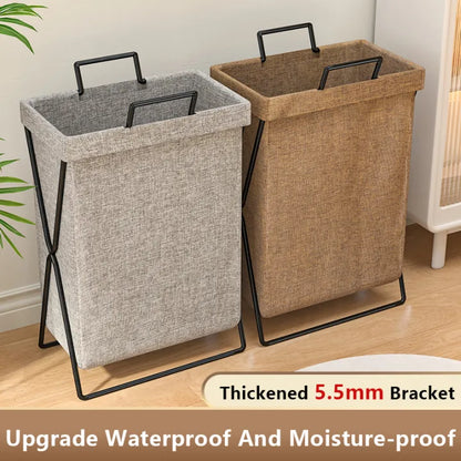 Minimalist X-Frame Folding Laundry Basket & Organizer