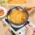 Stainless Steel Deep Fryer Pot with Strainer Basket & Glass Lid - My Store