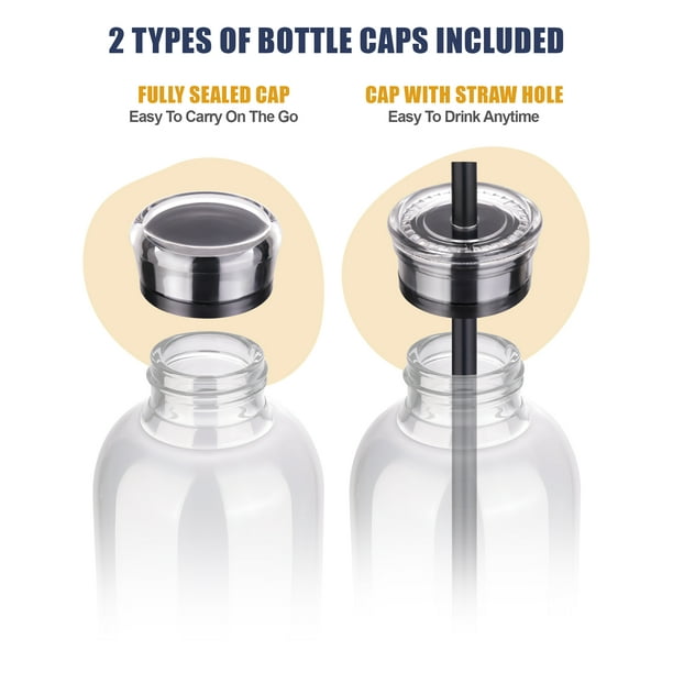 Time-Marked Gradient Glass Water Bottle – 750ml / 25 oz