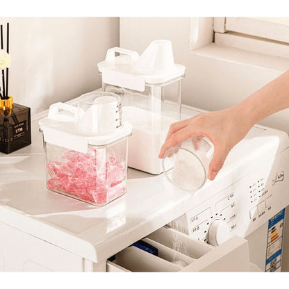Airtight Clear Storage Dispenser Container with Measuring Cup Lid & Handle