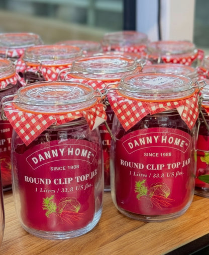 Danny Home Round Clip Top Glass Storage Jar Collection