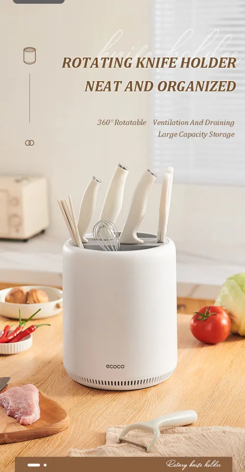 ECOCO 360° Rotatable Knife Holder & Cutlery Rack