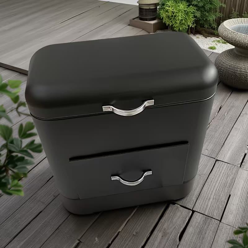 Matte Black Double-Layer Multifunctional Storage Organizer Box with Drawer - My Store