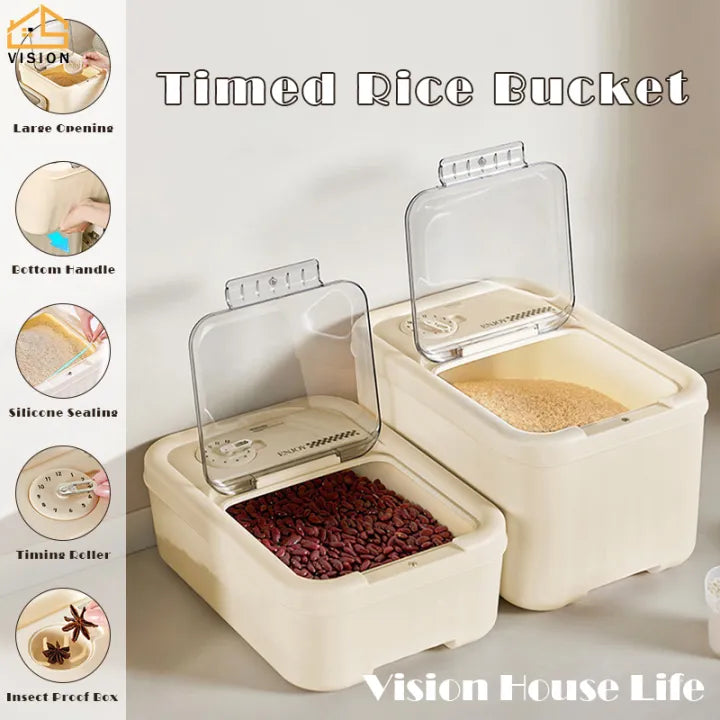 Timed Large-Capacity Rice & Grain Storage Container - My Store