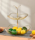 Gold Metal Multi-Layer Swing Fruit Basket Stand (2-Tier) – Elegant Kitchen Organizer - My Store