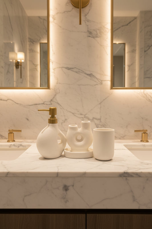 4-Piece Nordic Ceramic Bathroom Accessories Set
