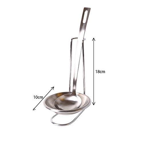 Vertical Stainless Steel Soup Ladle & Spoon Rest