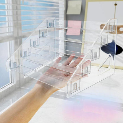 5-Layer Transparent Acrylic Cosmetic Organizer Rack
