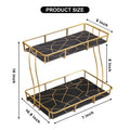 2-Tier Rectangular Golden Vanity Stand - My Store