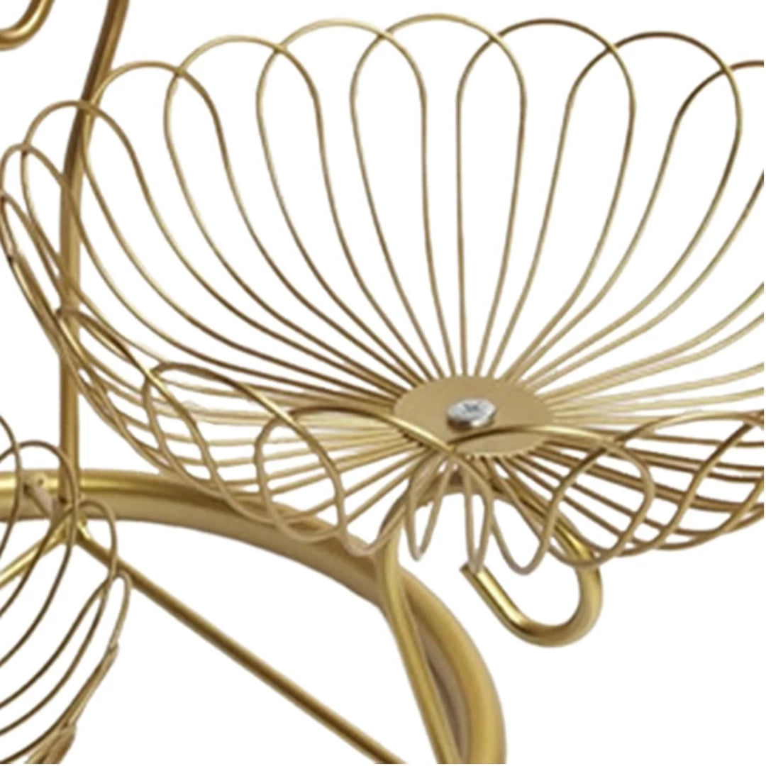 3-Tier Gold Lotus Wire Fruit Basket & Multi-Purpose Serving Stand - My Store