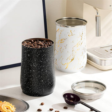 1000ml Metal Coffee Storage Canister with Spoon