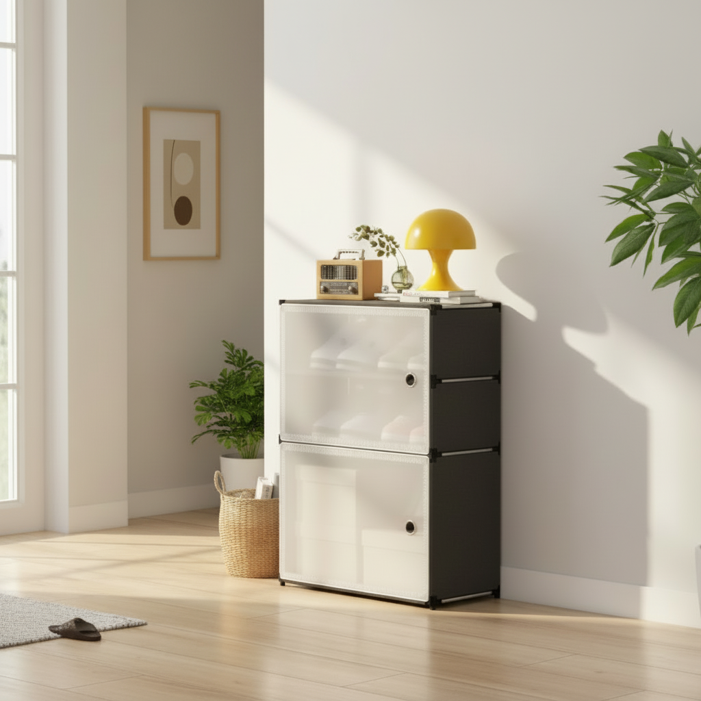 Shoe Storage Cabinet – Modern Stackable Organizer - My Store