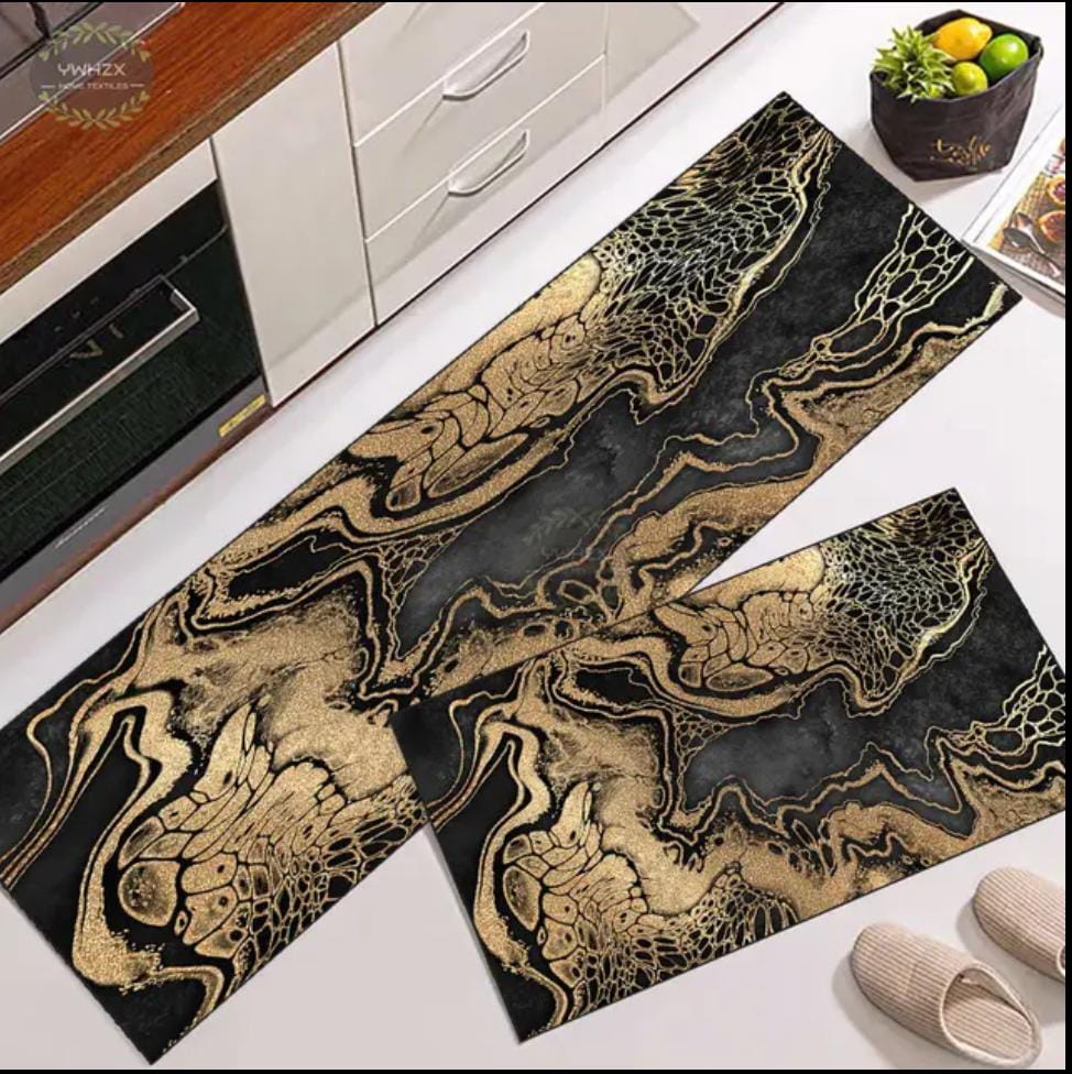 2-Piece Large Runner & Mat Set – Elegant Napa Leather Finish with Anti-Slip Base - My Store