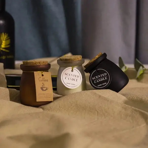 Custom Stress Relief White Tea Aroma Luxury Scented Candles Private Label Handmade Natural Candles With Wooden Cork