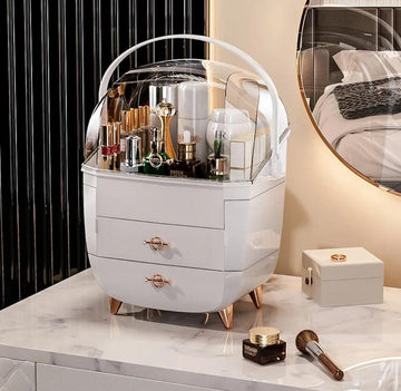 Vanity Cosmetics Storage Box – Dust-Proof Makeup Organizer