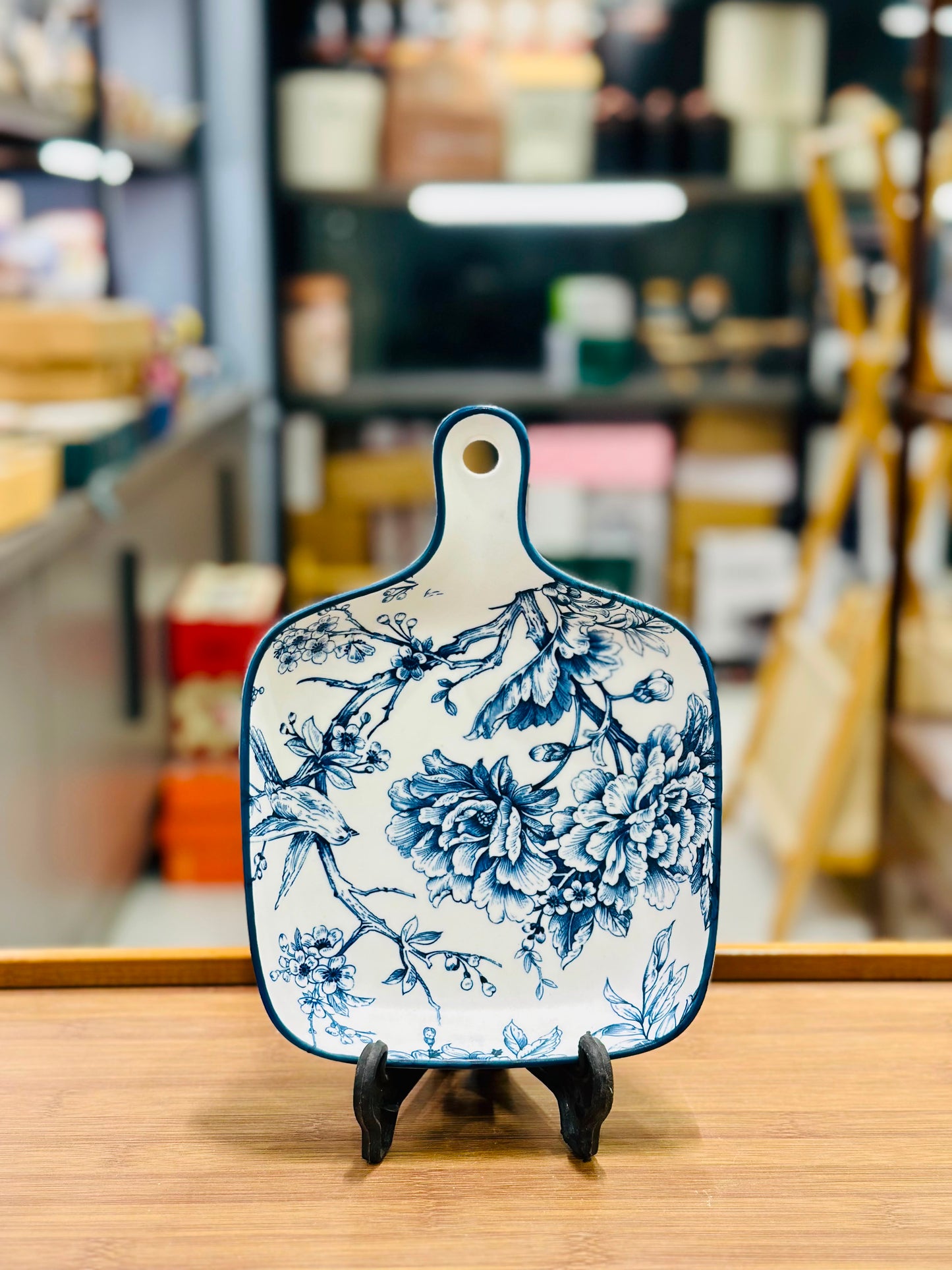 Ceramic 6.5-Inch Square Serving Platter with Handle