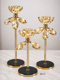 Luxury Crystal Flower Candle Stand – Set of 3 - My Store