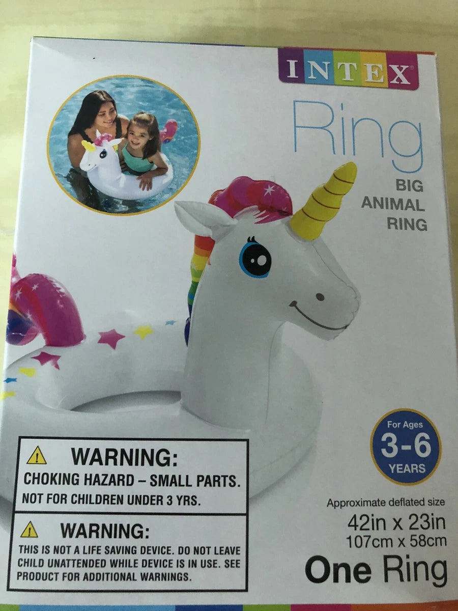 INTEX Unicorn Inflatable Beach Swim Ring for Kids