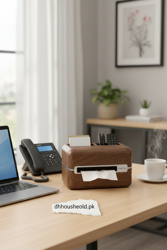 Premium Wooden Tissue Box & Desk Organizer - My Store