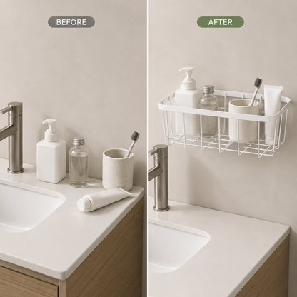 Adhesive Metal Wall-Mounted Storage Basket