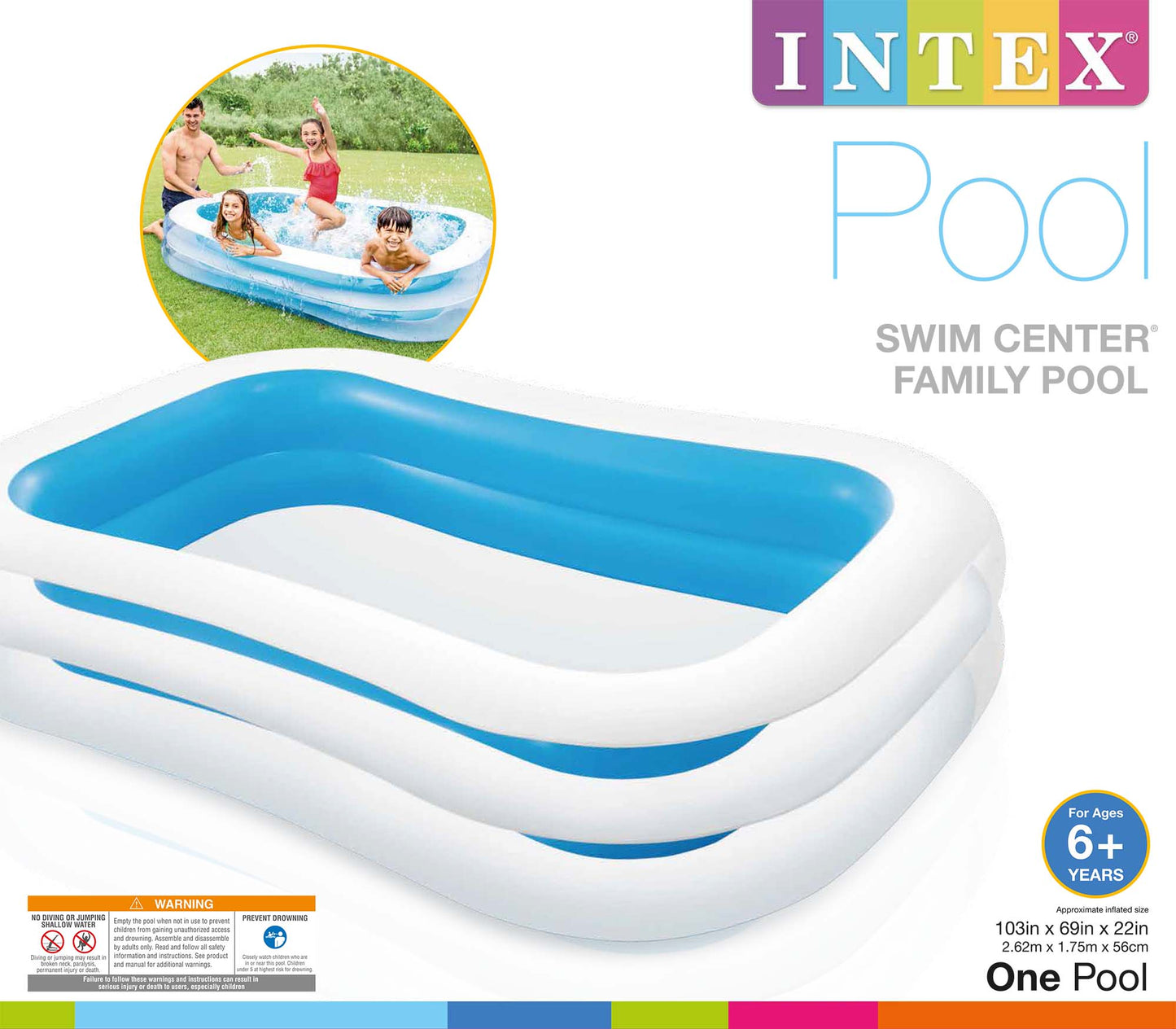 INTEX Swim Center Family Inflatable Pool (103" x 69" x 22")