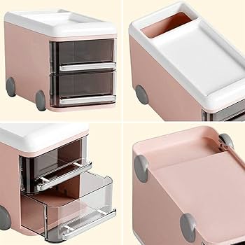 Bus-Shaped Desk Organizer with Drawers – Multi-Functional Storage Box - My Store