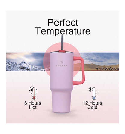 Solara Elixir Tech Insulated Stainless Steel Tumbler with Handle & Straw (1.2L / 40 oz)