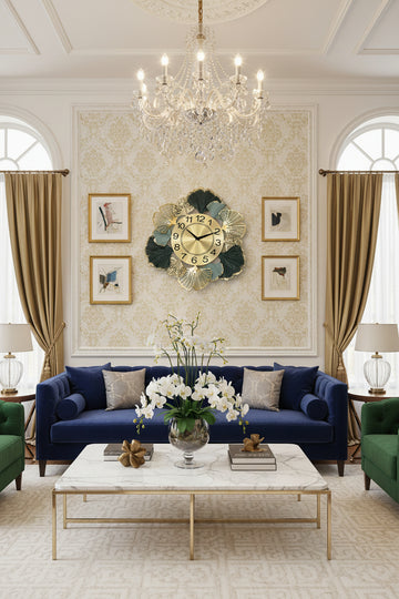 Luxury Metal Leaf Wall Clock - My Store