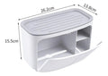 2-Tier Waterproof Wall-Mounted Toilet Paper Holder with Shelf - My Store