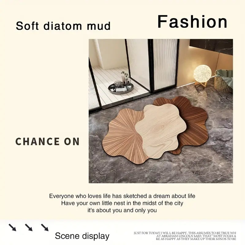 Modern Flower-Shaped Soft Diatom Mud Floor Mat