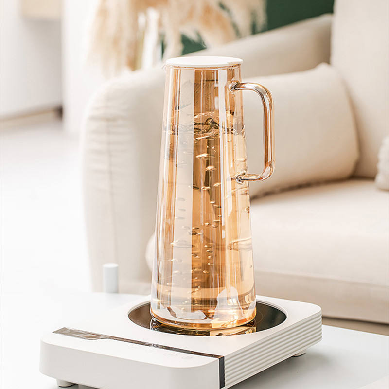 Modern 1800ml Glass Water Pitcher with Stainless Steel Filter - My Store