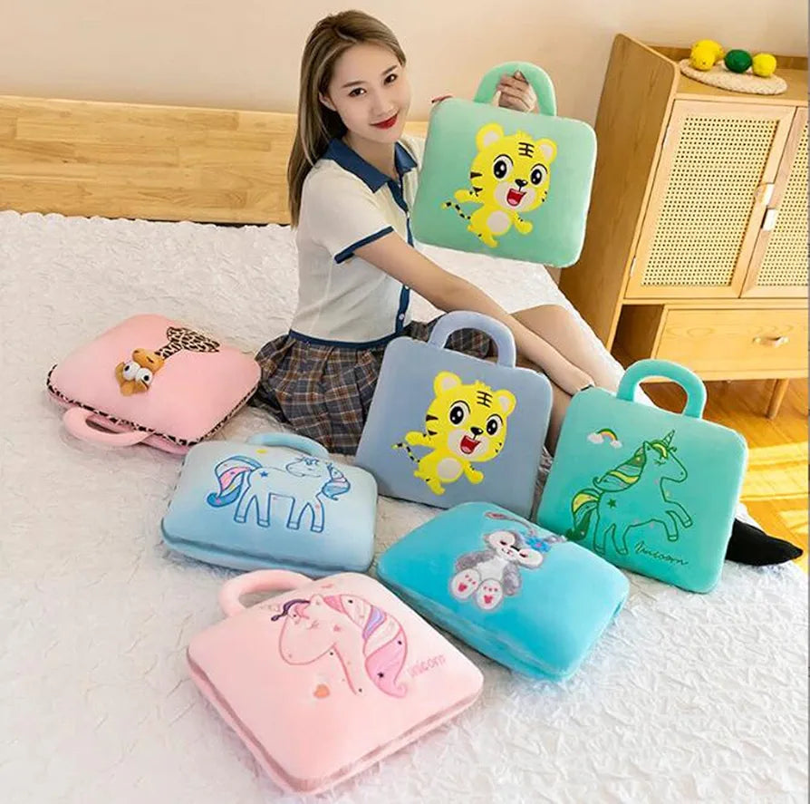 Cartoon Pillow Blanket Nap Pillow Air Conditioner Quilt Dual-use Multifunctional Winter Cushion Blanket