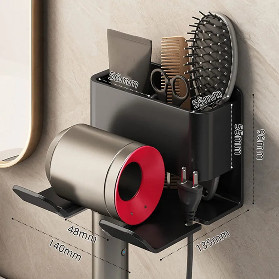 Wall-Mounted Hair Dryer & Accessory Organizer - My Store