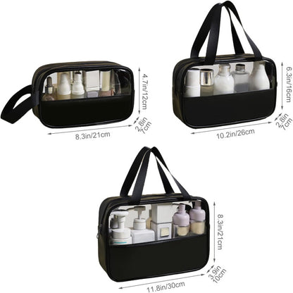 Transparent Cosmetic Travel Organizer Bag Set (3-Piece) - My Store