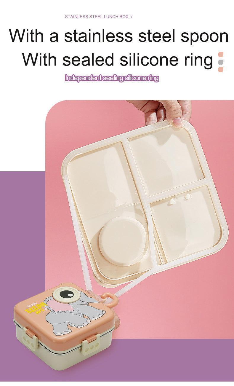 Super Dinosaur 3-Compartment Stainless Steel Lunch Box - My Store