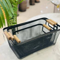 Modern Mesh Storage Basket with Wooden Handles - My Store
