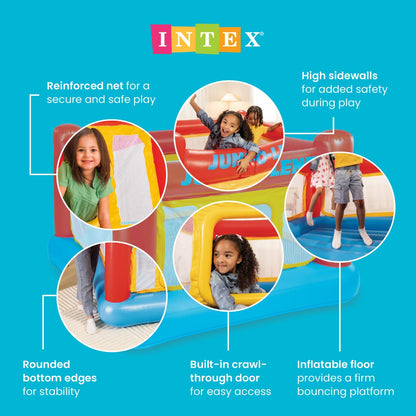 Intex Jump-O-Lene Inflatable Playhouse Bouncer – 5.7ft × 5.7ft