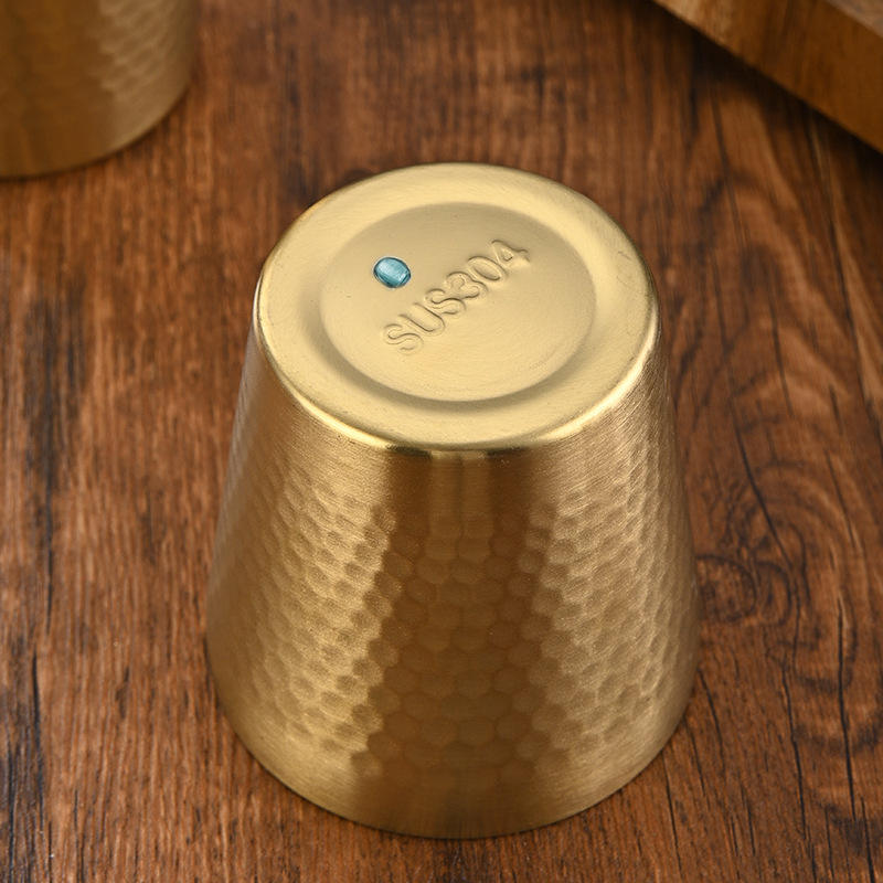 Premium Golden Hammered Stainless Steel Double-Wall Tumbler