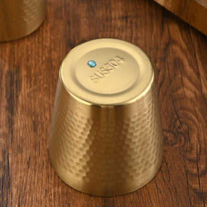 Premium Golden Hammered Stainless Steel Double-Wall Tumbler