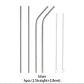 5 Pcs Stainless Steel Straw Set (Golden & Silver) - My Store